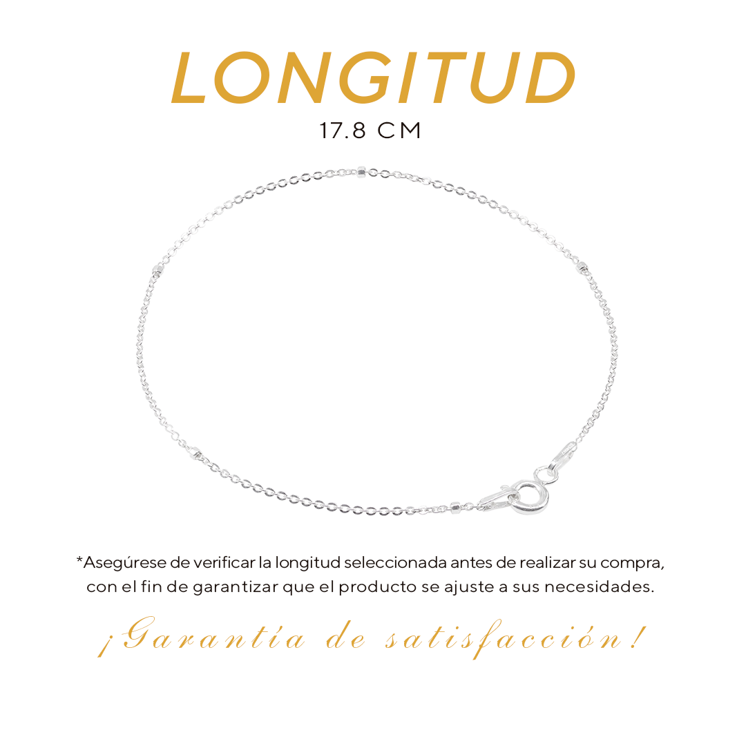 Pulso de Plata .925 - Cuenta Turquesa (1mm - 17.8cm)