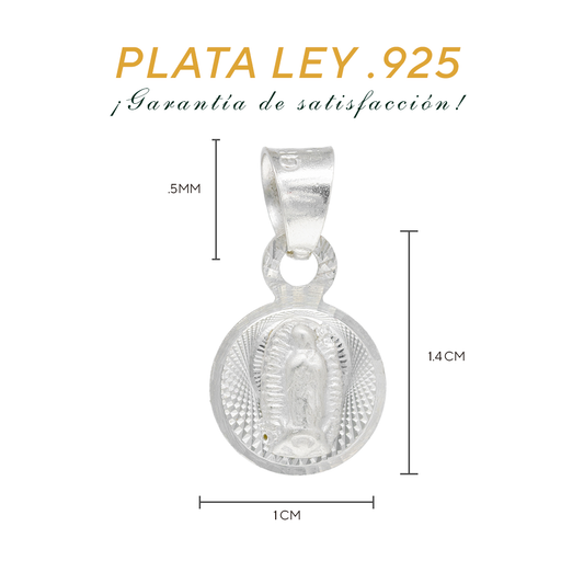 Dije Plata .925 Virgen De Guadalupe  R10LP3D - Mayoreo y Menudeo