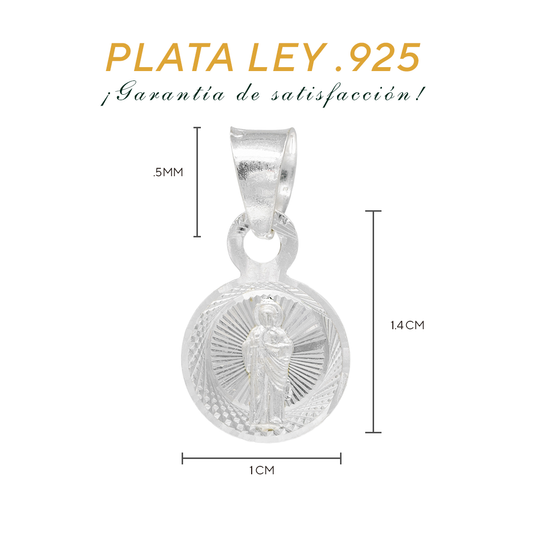 Dije de Plata .925  en diseño de  San Judas Tadeo mod. R10SJ3D- Mayoreo y Menudeo