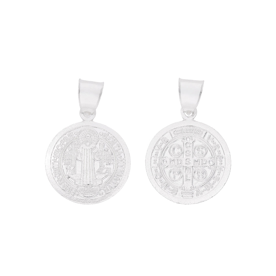 Dije Medalla San Benito Grande Biface — Plata .925 | SBT04