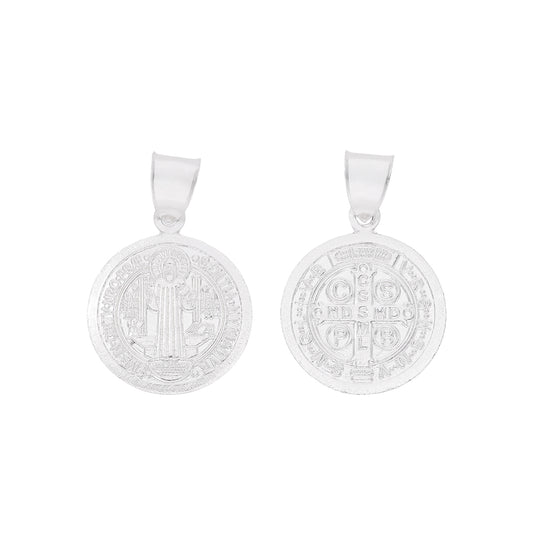 Dije Medalla San Benito Grande Biface — Plata .925 | SBT04