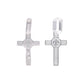 Dije de Plata .925 - Cruz con Cristo y Textura Cuadriculada Diamantada Rodio Negro