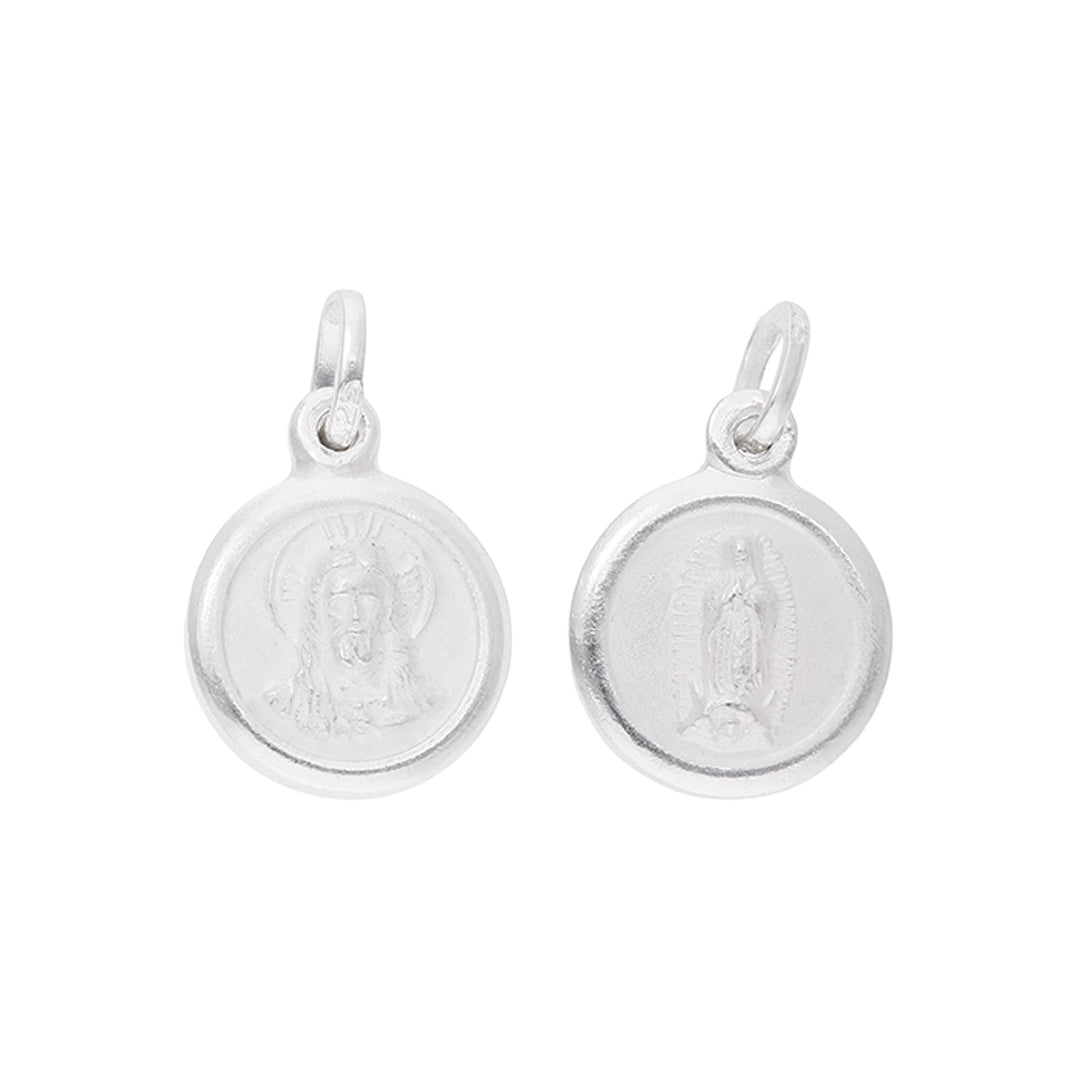 Medalla doble vista Niño de Atocha y Virgen de Guadalupe en plata .925 – ambas caras