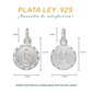 Dije Plata .925 Sochapada doble vista  Virgen de Guadalupe y Sagrado corazón de Jesús Mod. SYB-16 - Joyería Religiosa