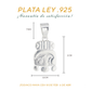 Dije de  Plata Ley .925 Zodiaco Maya Ceh ( 18 de Febrero - 6 de Abril)