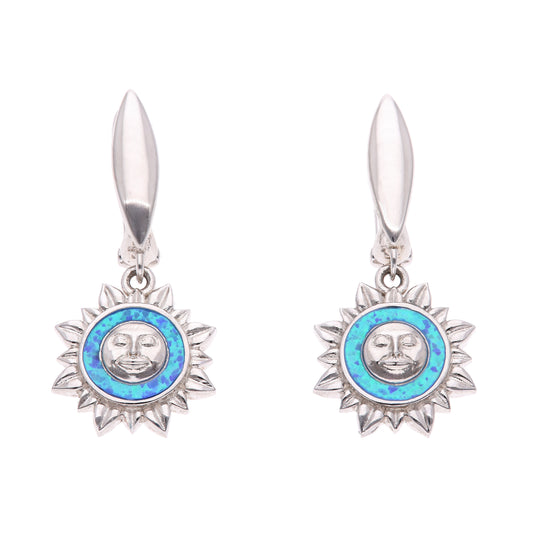Aretes Sol Celeste de Ópalo en Plata.925