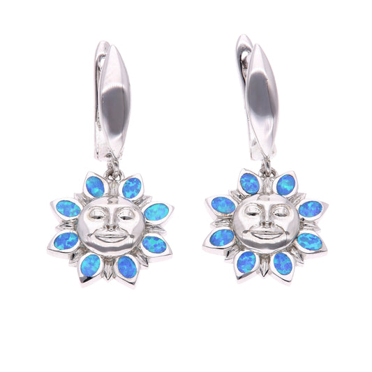Aretes Sol Radiante Ópalo Plata.925 Ópalo