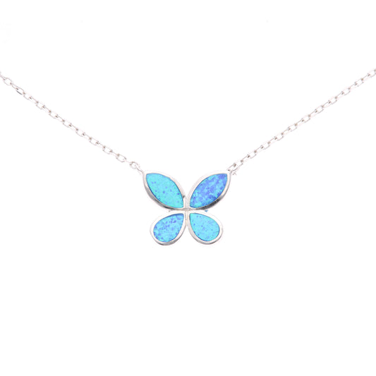 Collar Mariposa de Ópalo en Plata.925