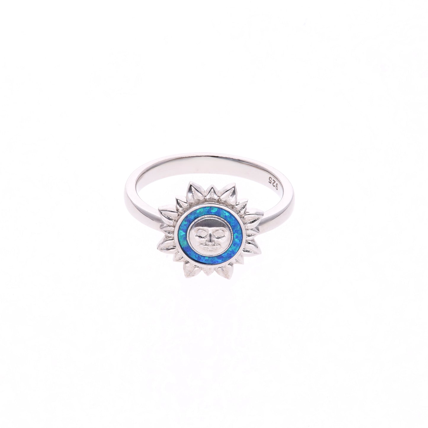 Anillo Sol Celeste de Ópalo Plata.925
