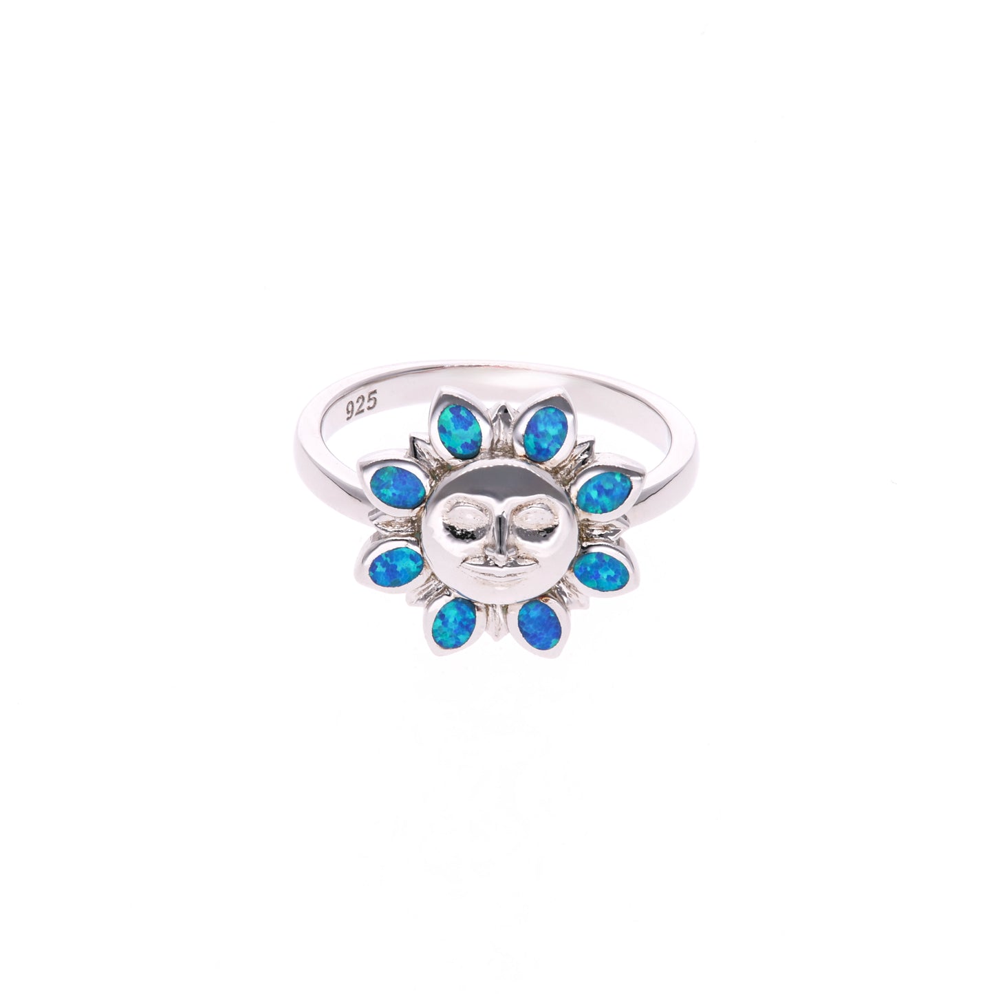 Anillo Sol Radiante Ópalo Plata.925