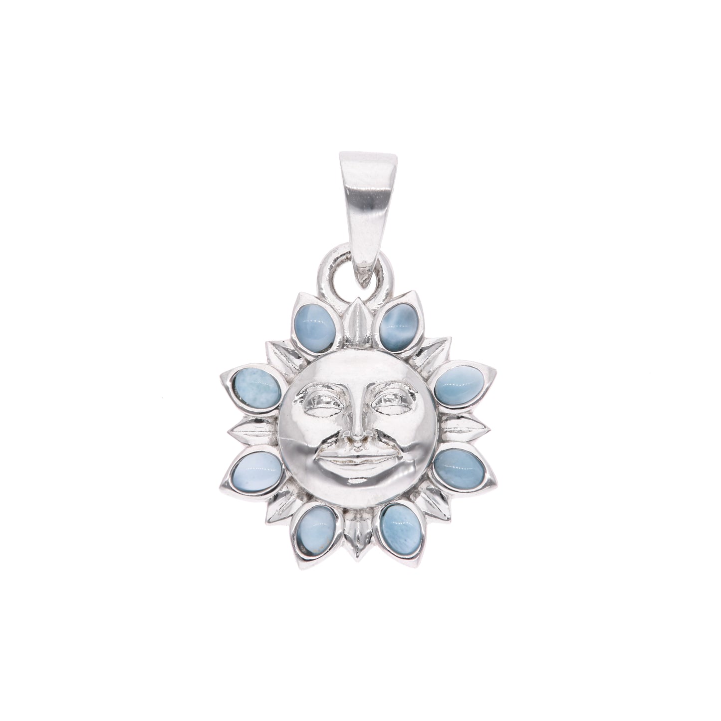dije Sol Caribeño Larimar en Plata.925