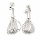 Aretes de Plata .925 - Colgantes Multihilo Diez Hilos Gota Abierta Corta con Cadena de Tubo Hexagonal Facetado y Terminal Cónico Grande — Artesanía Taxco