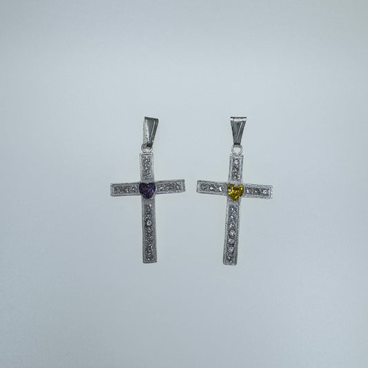 Dije de Cruz en Plata .925 con Zirconia Cúbica Plateada – Joyería Religiosa de Alta Calidad