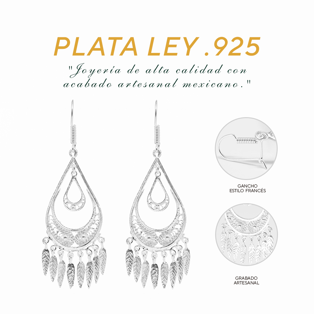 Aretes Plata .925  Filigrana - Joyería Elegante