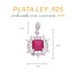 DIJE EN PLATA LEY .925, CON RODIO , ZIRCONIA AAA ROJO RUBI Y BLANCO