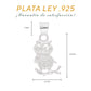 Medidas del dije búcho: 1.9 cm alto × 1.1 cm ancho, argolla 7 mm – Plata Ley .925