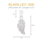 Medidas del dije ala de ángel: 2.5 cm alto × 1 cm ancho, argolla 1 cm — Plata Ley .925