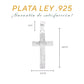 Medidas del crucifijo veta madera: 4.8 cm alto × 2.5 cm ancho, argolla 1 cm – Plata Ley .925