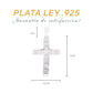 Medidas de la cruz calada óvalos: 4 cm alto × 2.7 cm ancho, argolla 1 cm – Plata Ley .925