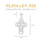 Medidas del dije cruz calada: 3.1 cm alto × 2.0 cm ancho, bailén 9 mm — Plata Ley .925