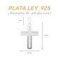 Medidas de la cruz doble capa: 3.5 cm alto × 2.4 cm ancho, argolla 9 mm – Plata Ley .925