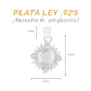 Medidas del dije Espíritu Santo: 2.2 cm alto × 1.7 cm ancho, argolla 7 mm – Plata Ley .925