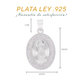 Medidas de la medalla: 3.5 cm alto × 2.3 cm ancho — Plata Ley .925