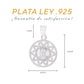 Medidas de la medalla Virgen Guadalupe mandala: 2.6 cm alto × 2.3 cm ancho, argolla 9 mm – Plata Ley .925