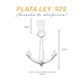 Medidas del dije ancla: 2 cm alto × 1.6 cm ancho, bailén 6 mm — Plata Ley .925
