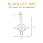 Medidas del dije nudo celta: 2.9 cm alto × 2.5 cm ancho, argolla 1 cm – Plata Ley .925
