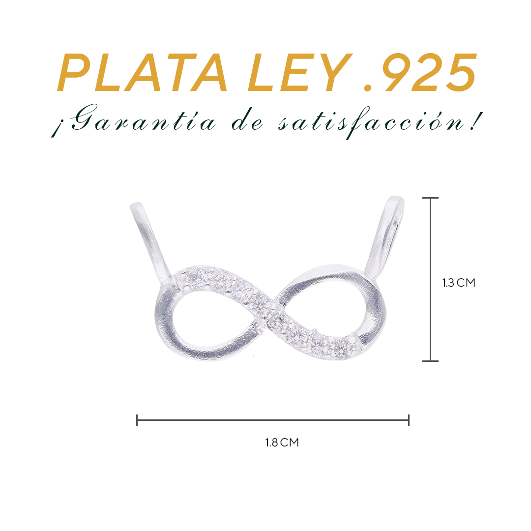 Conector Infinito con Zircones Pavé — Plata .925 pendiente