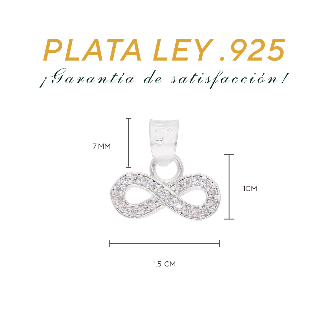 Dije Infinito con Zircones Pavé — Plata .925 pendiente