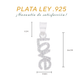 Dije LOVE Vertical con Zircones Pavé — Plata .925 pendiente