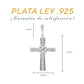 Dije de Plata .925 - Cruz Tubular con Nudo en X y Zircones Pavé en Rodio Negro
