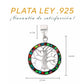 Medidas del dije: 3.3 cm alto × 2.7 cm ancho, bailén 1.1 cm — Plata Ley .925