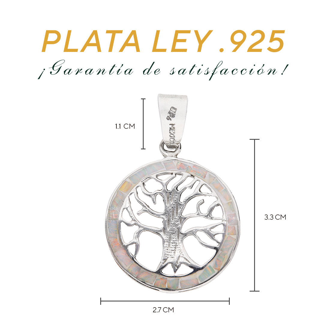 Medidas del dije: 3.3 cm alto × 2.7 cm ancho, bailén 1.1 cm — Plata Ley .925