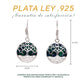 Medidas de los aretes Árbol de la Vida: 3.9 cm largo × 1.9 cm ancho — Plata Ley .925