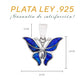 Medidas del dije mariposa: 2.9 cm alto × 2.1 cm ancho, bailén 1.2 cm — Plata Ley .925