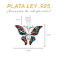 Medidas del dije mariposa: 2.9 cm alto × 2.1 cm ancho, bailén 1.2 cm — Plata Ley .925