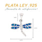 Dije Libélula con Ópalo Azul — Plata Esterlina .925