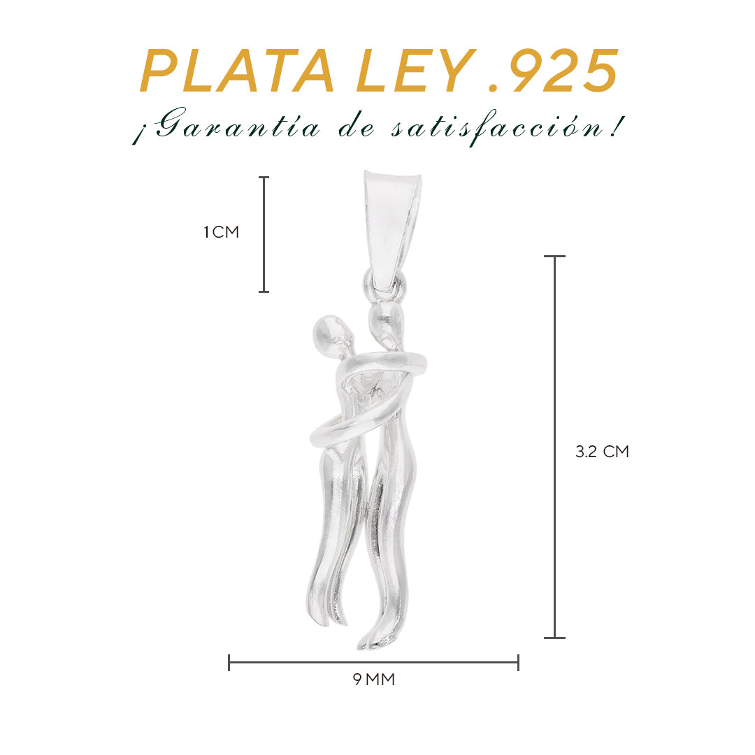 Dije Pareja en Abrazo · Figura Escultórica · Plata .925 · Taxco