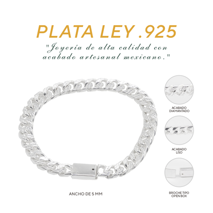 Pulso de Plata .925 - Estilo Barbado (5mm)