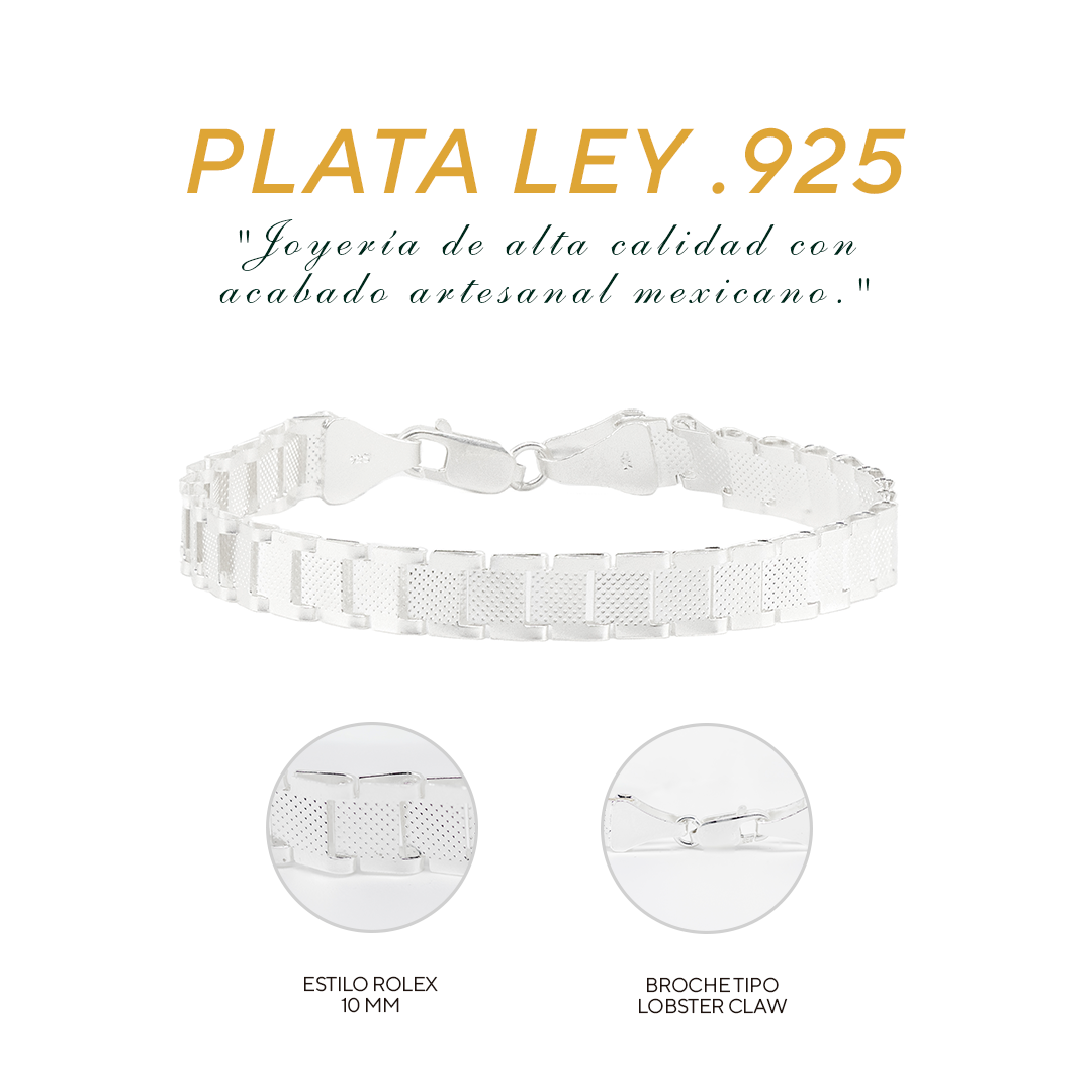 Pulso de Plata .925 - Estilo Rolex (10mm)