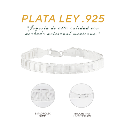 Pulso de Plata .925 - Estilo Rolex (10mm)