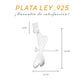 Medidas del dije libélula: 2.6 cm alto × 1.5 cm ancho, argolla 6 mm – Plata Ley .925