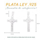 Medidas del crucifijo San Benito: 2.4 cm alto × 1.5 cm ancho, argolla 6 mm – Plata Ley .925 doble vista