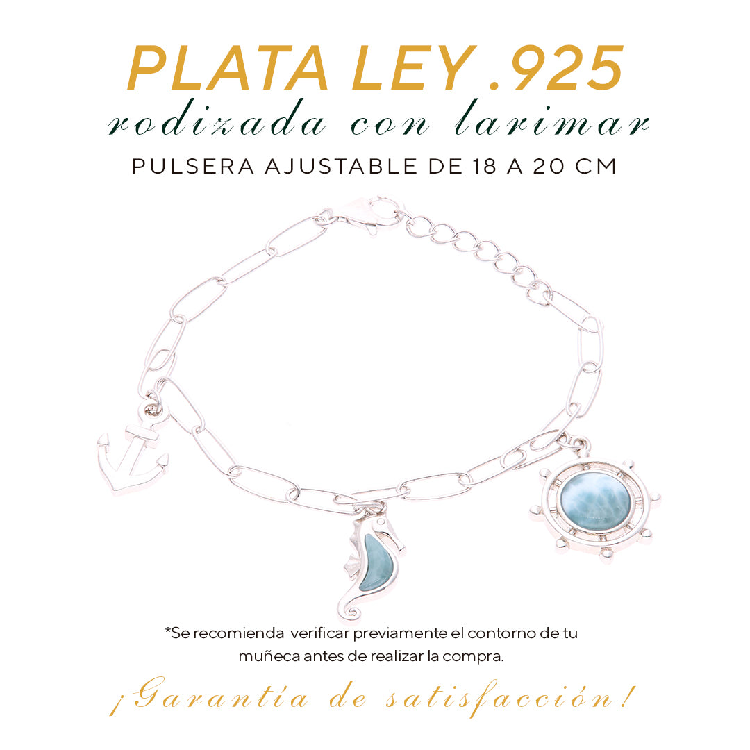 Pulsera Marina de Larimar en Plata.925