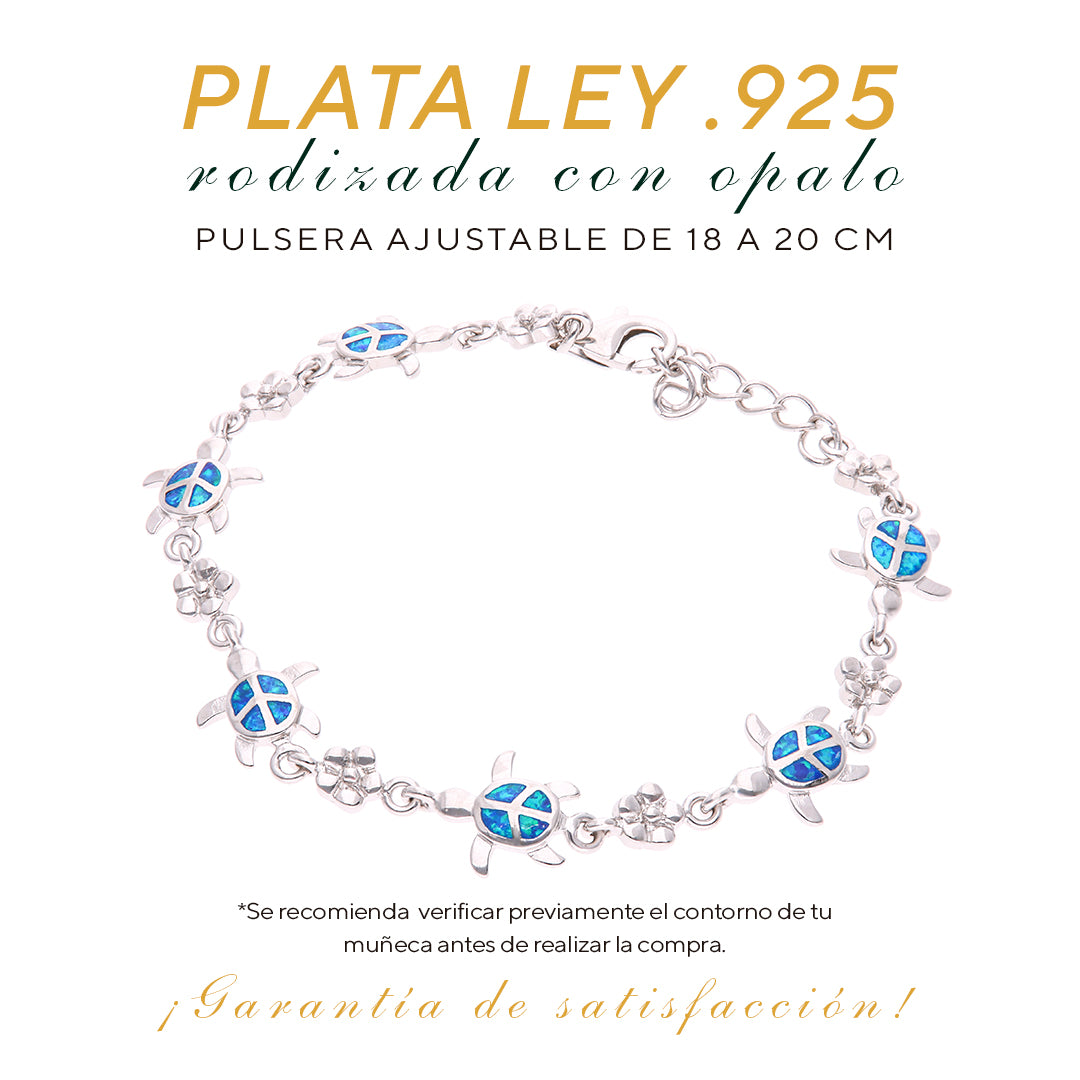 Pulsera Tortugas de Ópalo en Plata.925