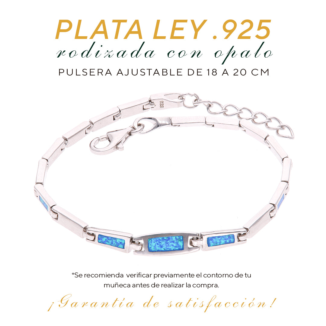 Pulsera Tipo Banda de Ópalo Plata .925