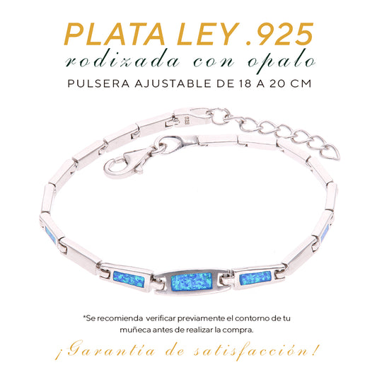 Pulsera Tipo Banda de Ópalo Plata .925